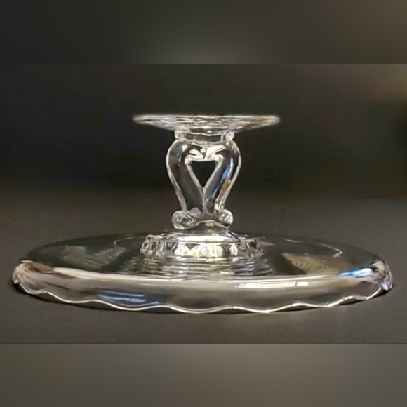 Viking 11" Princess Clear Glossy Thick Glass Cake Stand Vintage - Picture 3 of 8